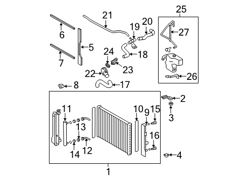 2009 Toyota Corolla Radiator & Components By-Pass Hose Diagram for 16261-22110