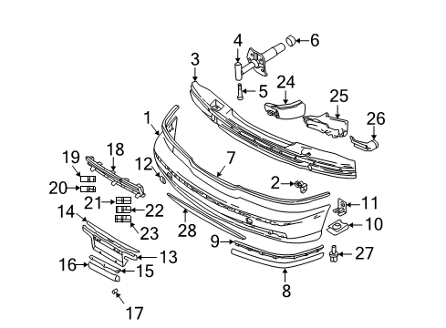 2001 BMW 540i Front Bumper Covering Left Diagram for 51117005971