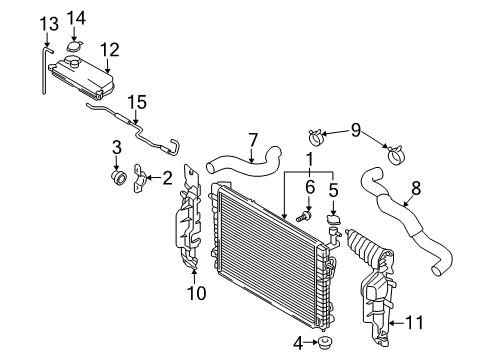 2010 Kia Sportage Radiator & Components Insulator-Radiator Mounting, Lower Diagram for 25336-2E001