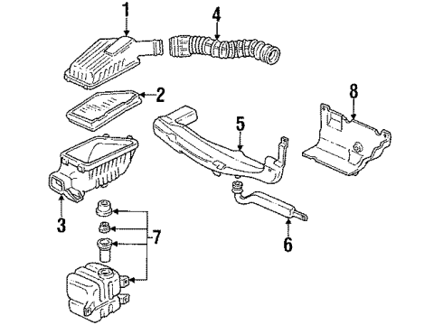 1990 Acura Integra Filters Air Filter Fits Diagram for 17220-PR3-010