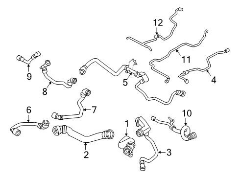 2020 BMW 750i xDrive Hoses, Lines & Pipes LINE HEATING RETURN PIPE Diagram for 17128682035