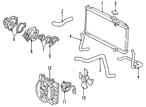 1994 Acura Integra Cooling System, Radiator, Water Pump, Cooling Fan Water Pump (Yamada) Diagram for 19200-P72-003