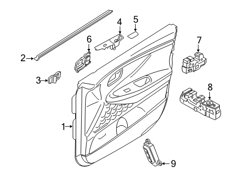 2020 Hyundai Santa Fe Front Door Support Assembly-FR Dr Pull HDL, LH Diagram for 82771-S2000-NNB