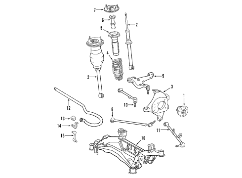 2002 Lexus LS430 Rear Suspension Components, Upper Control Arm, Ride Control, Stabilizer Bar ABSORBER Assembly, Shock Diagram for 48530-80130