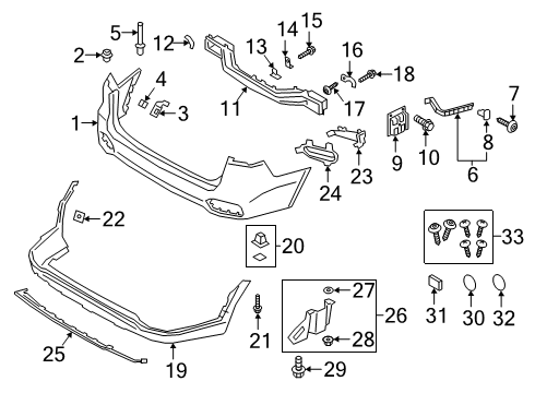 2020 Kia Sorento Rear Bumper Pad U Diagram for 86642C6800