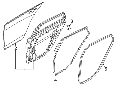 2021 Kia K5 Door & Components W/STRIP-Rr Dr Body S Diagram for 83110L3000