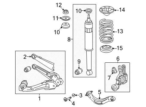 2012 Honda Civic Rear Suspension Components, Upper Control Arm, Stabilizer Bar Spring, Left Rear Diagram for 52446-TR0-A12