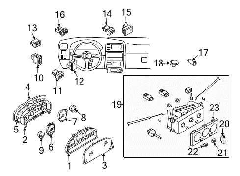 2000 Nissan Xterra Cruise Control System TACHOMETER-Assembly Diagram for 24825-9Z000