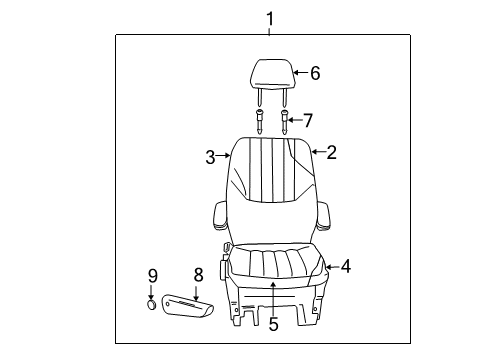 2004 Dodge Grand Caravan Rear Seat Components Quad Seat Cushion Diagram for ZE581D5AA