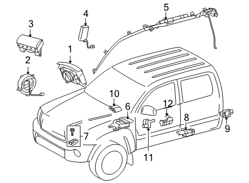 2012 Toyota Tacoma Air Bag Components Front Sensor Diagram for 89173-09750