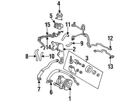 1993 Mercury Villager Belts & Pulleys Power Steering Pump Diagram for F5XZ-3A674-AA