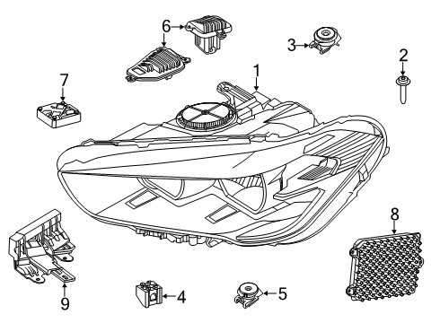 2021 BMW X1 Headlamps LED MOD.TURN SIG./DAYTI.RUNN Diagram for 63119477819