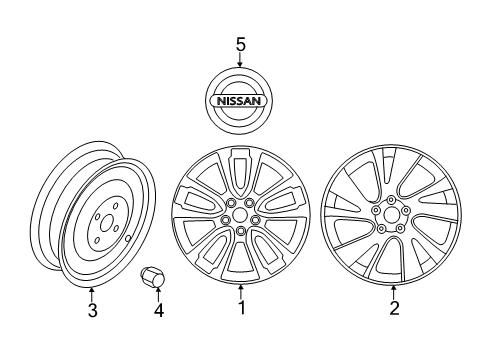 2021 Nissan Murano Wheels, Covers & Trim Wheel Assy-Spare Tire Diagram for 40300-9UF0A