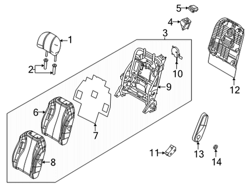 2022 Kia Carnival Second Row Seats BACK ASSY-2ND SEAT, R Diagram for 89400R0740KQ5