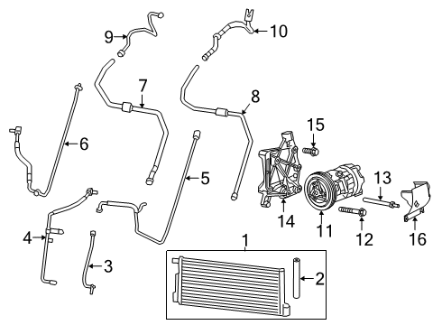 2015 Alfa Romeo 4C A/C Condenser, Compressor & Lines Bolt-HEXAGON FLANGE Head Diagram for 68237456AA