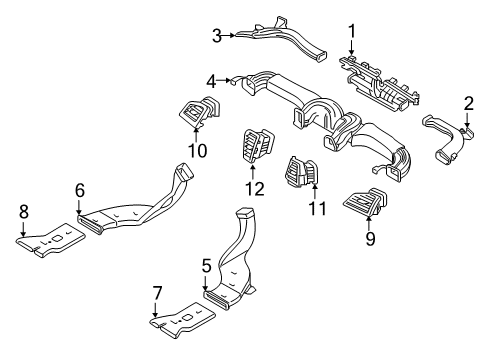 2020 Hyundai Elantra Ducts Duct-Rear Heating Rear, RH Diagram for 97375-F3000