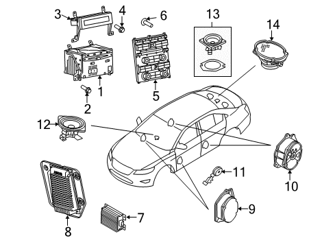 2011 Ford Taurus A/C & Heater Control Units Radio Bezel Screw Diagram for -W713809-S446