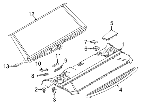 2020 BMW 530i Interior Trim - Rear Body Speaker Cover, Storage Shelf, Rear Left Diagram for 51467384541