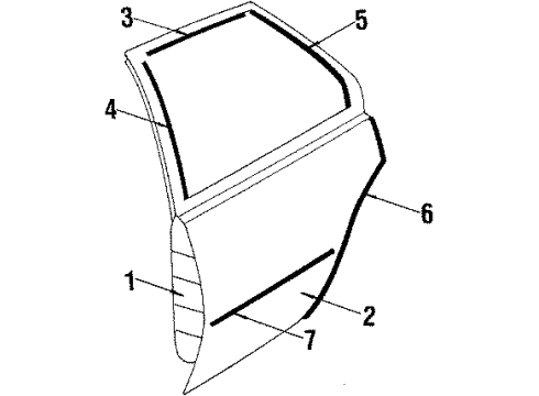 1986 Oldsmobile Firenza Rear Door MOLDING ASM, R/D Diagram for 20475381