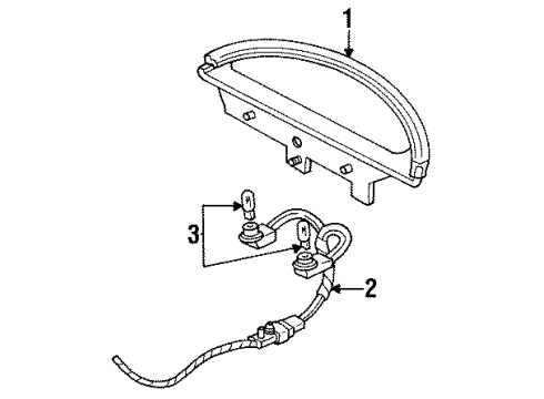 1995 Lincoln Mark VIII Bulbs High Mount Lamp Diagram for F4LY13A613A