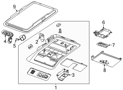 2012 Chevrolet Captiva Sport Overhead Console Reading Lamp Bulb Diagram for 19117037