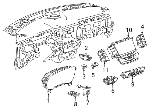 2018 Buick Enclave A/C & Heater Control Units Cluster Assembly Diagram for 84591752