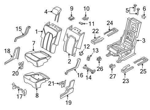 2019 Lincoln Navigator Second Row Seats Headrest Diagram for JL1Z-78611A08-AA
