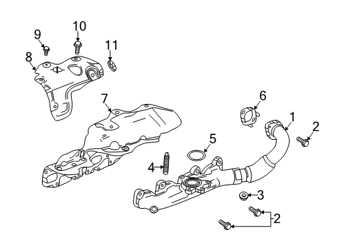 2017 Chevrolet Cruze Exhaust Manifold Heat Shield Bolt Diagram for 11546600