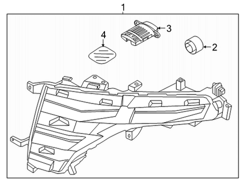 2022 Hyundai Santa Cruz Daytime Running Lamp Components LAMP ASSY-DAY RUNNING LIGHT, LH Diagram for 92207-K5000