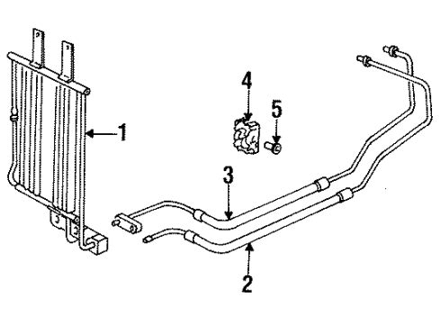 1992 BMW 325i Oil Cooler Bracket Oil Cooler Mounting Diagram for 17211719126