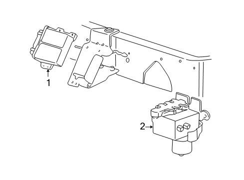 2000 Ford E-150 Econoline ABS Components Module Diagram for F8UZ-2C018-AA