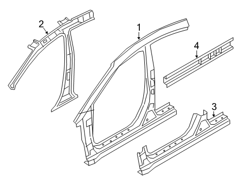 2021 Hyundai Ioniq Aperture Panel, Rocker Panel Assembly-Side Sill Inner, LH Diagram for 65170-G7500