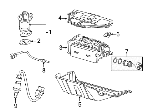 2014 Honda Odyssey EGR System Canister Set Diagram for 17011-TK8-A01