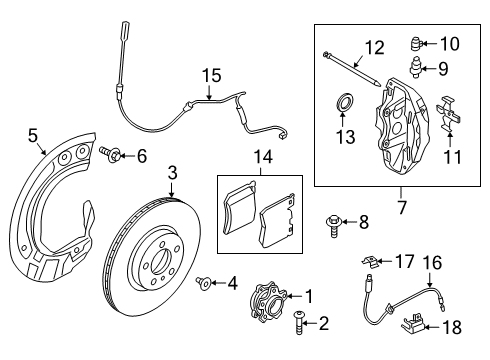 2021 BMW Z4 Front Brakes Kit Dust Cap Diagram for 34111162178