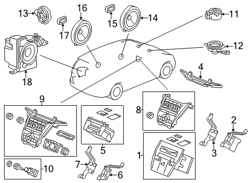 2011 Honda Odyssey Sound System Speaker Assembly, Tweeter (Foster) Diagram for 39120-STK-A22