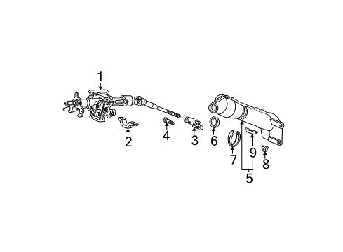 2003 Honda Pilot Steering Column & Wheel, Steering Gear & Linkage Cover, Steering Joint Diagram for 53320-S3V-A00