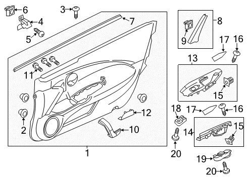 2012 Honda CR-Z Door & Components Weatherstrip, L. FR. Door (Inner) Diagram for 72375-SZT-003