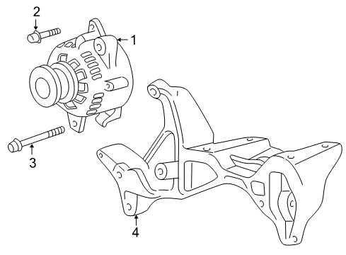 2002 Dodge Dakota Alternator Bolt-HEXAGON Head Diagram for 6034249