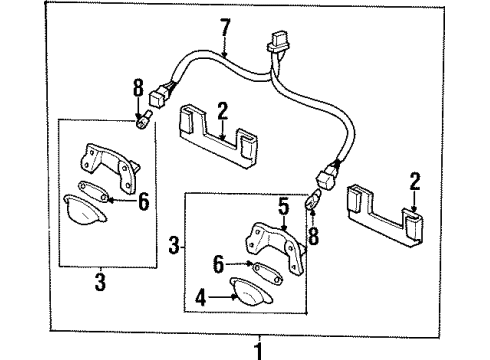 1998 Acura CL License Lamps Wire Diagram for 34102-SY8-A01