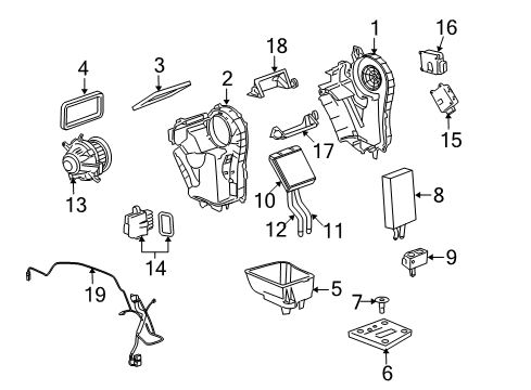 2009 GMC Yukon HVAC Case Actuator Diagram for 15798229