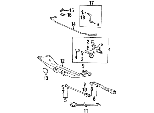 1998 Hyundai Elantra Rear Suspension Components, Lower Control Arm, Stabilizer Bar Bush-Rear Stabilizer Diagram for 55513-29020