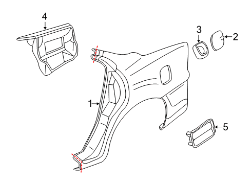 2003 Buick Century Quarter Panel & Components Housing Asm-Fuel Tank Filler Pipe Diagram for 10435919