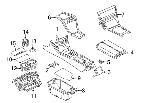 2020 BMW M8 Center Console CENTER CONSOLE Diagram for 51168094355