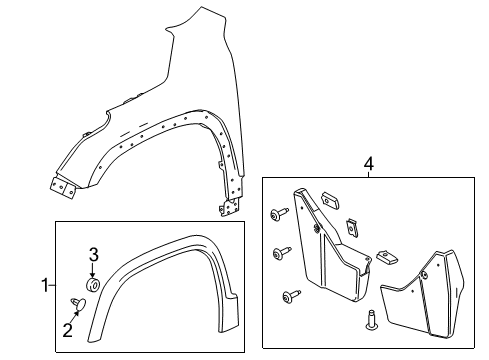 2017 GMC Acadia Exterior Trim - Fender Wheel Opening Molding Diagram for 84413892