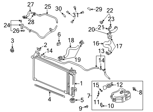 2002 Buick Rendezvous Radiator & Components By-Pass Pipe Diagram for 12590279