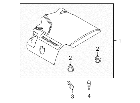 2012 Lincoln MKT Engine Appearance Cover Engine Cover Mount Stud Diagram for BT4Z-6N958-A