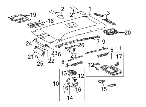 2004 Toyota Tundra Interior Trim - Cab Headliner Silencer Diagram for 63341-0C050