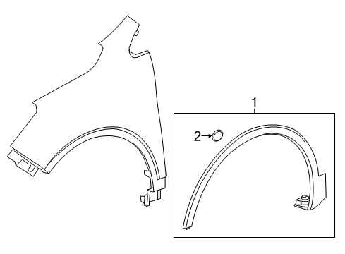 2018 Buick Envision Exterior Trim - Fender Wheel Opening Molding Diagram for 23441776