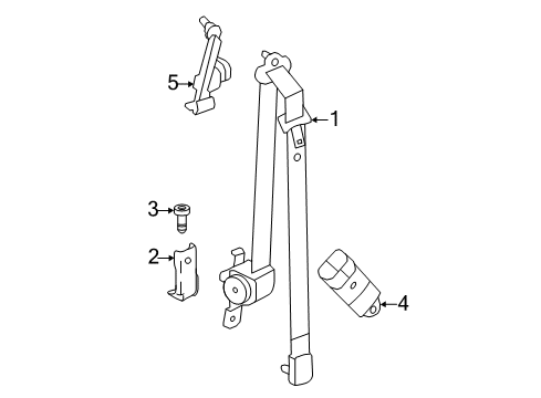 2017 Dodge Grand Caravan Rear Seat Belts Bolt-HEXAGON FLANGE Head Diagram for 5139368AA