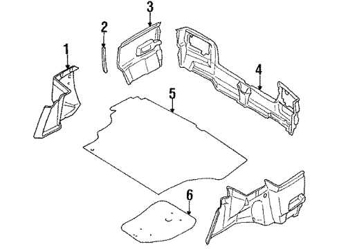 1989 Toyota Corolla Trunk Trim Spare Cover Diagram for 64770-12100